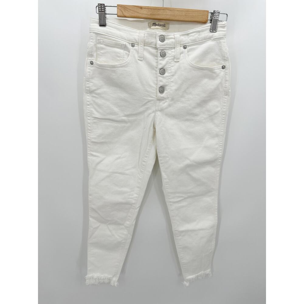 Madewell‎ White Wash 10" High-Rise Skinny Denim Jeans Button Fly Womens Size 27